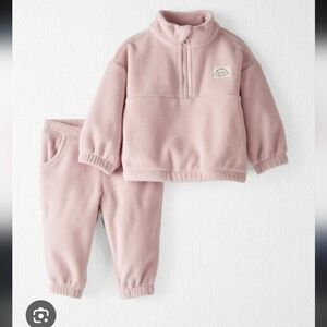 Carter's Soft Pink Fleece Joggers and Pullover
